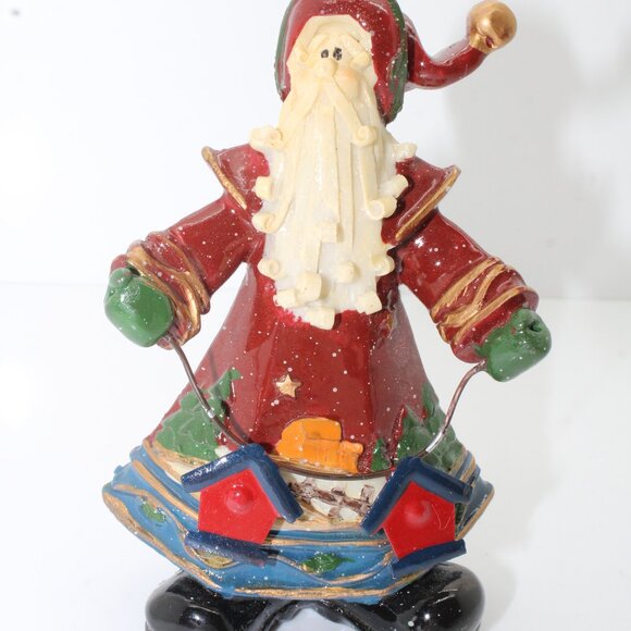 Vintage Santa Claus Figurine Christmas Resin Figurine Multicolor 5.5 - Picture 1 of 7